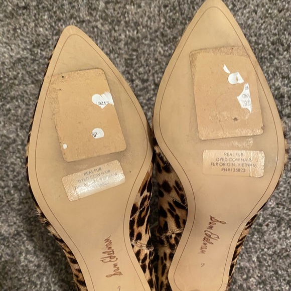 Sam Edelman Leopard Calf Hair Pointed Toe Booties - Picture 4 of 4